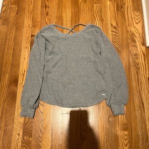 Grey Hollister Sweater with Crisscross Back Size:Small